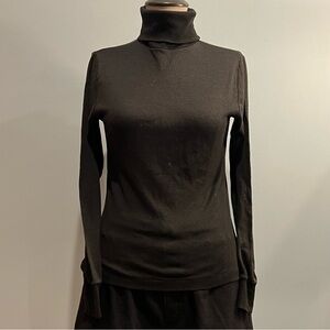 Vintage Trousers Up black turtleneck long sleeve tee-shirt. Size L.